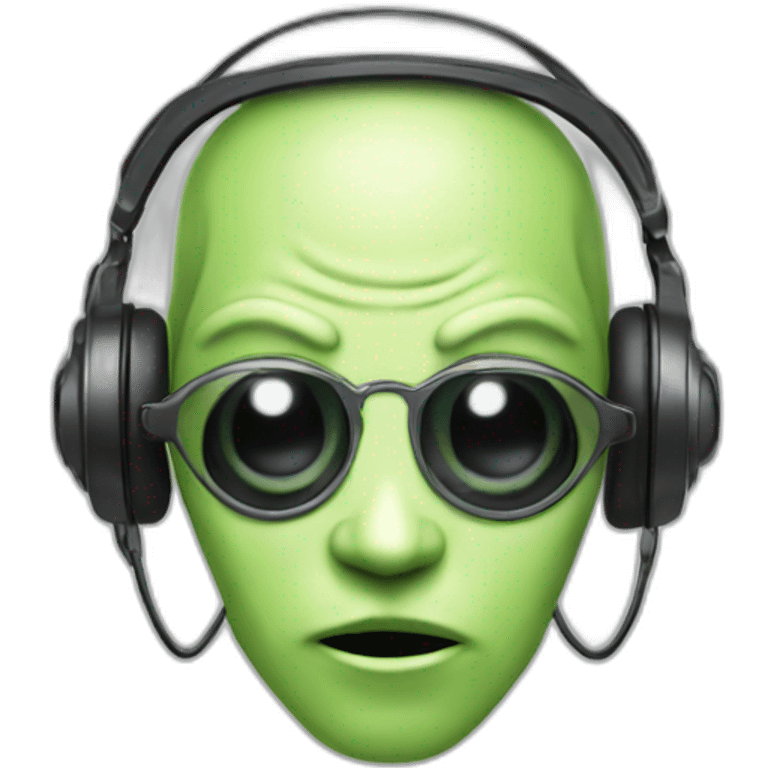 Attitude alien with headsets emoji