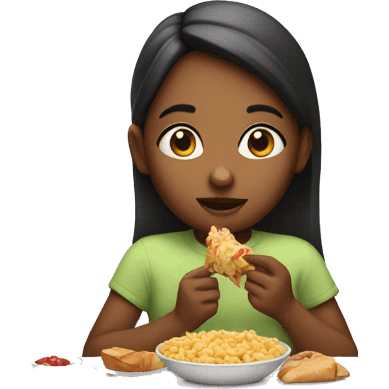 Girl eating food emoji