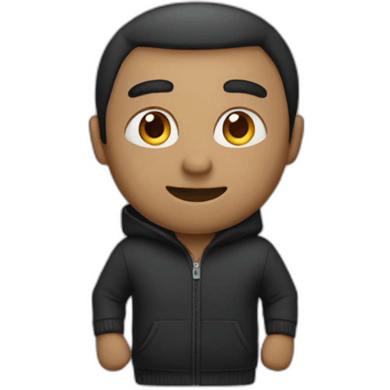 man in zip hodie emoji