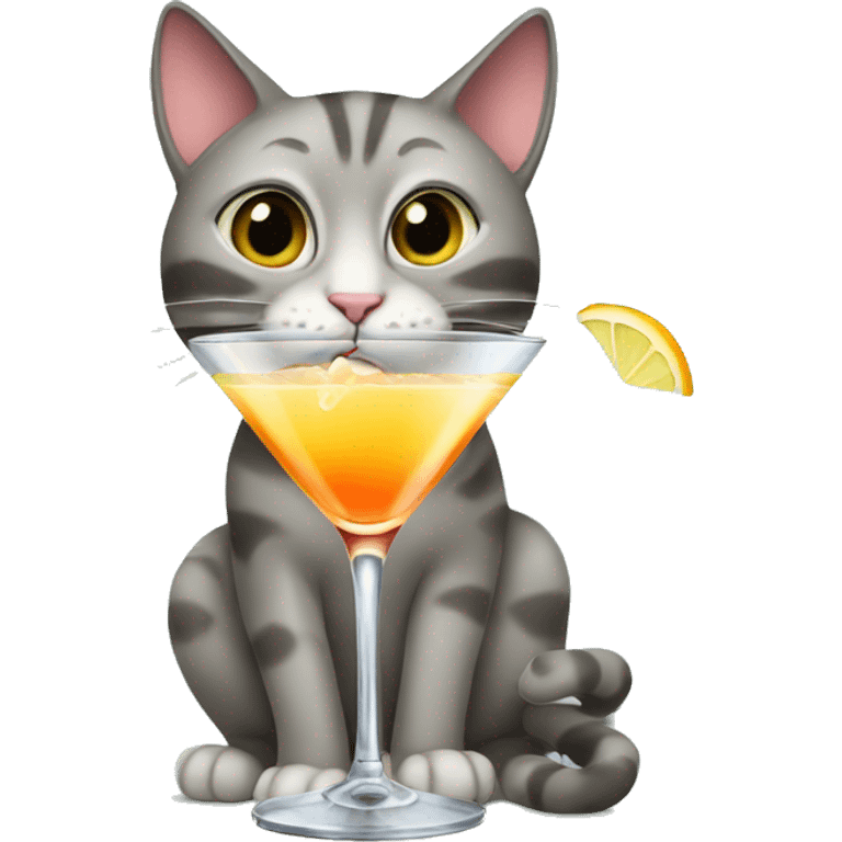 Cat drinking martini  emoji