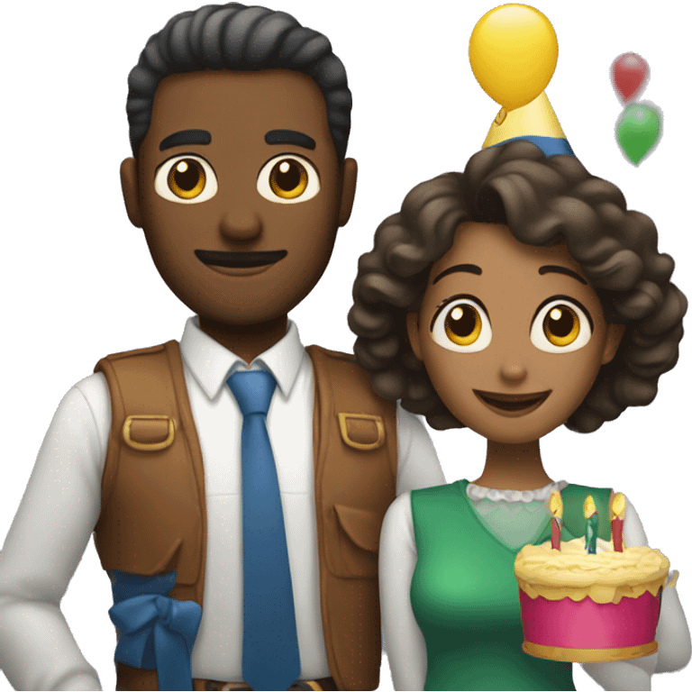 A man and woman Birthday emoji