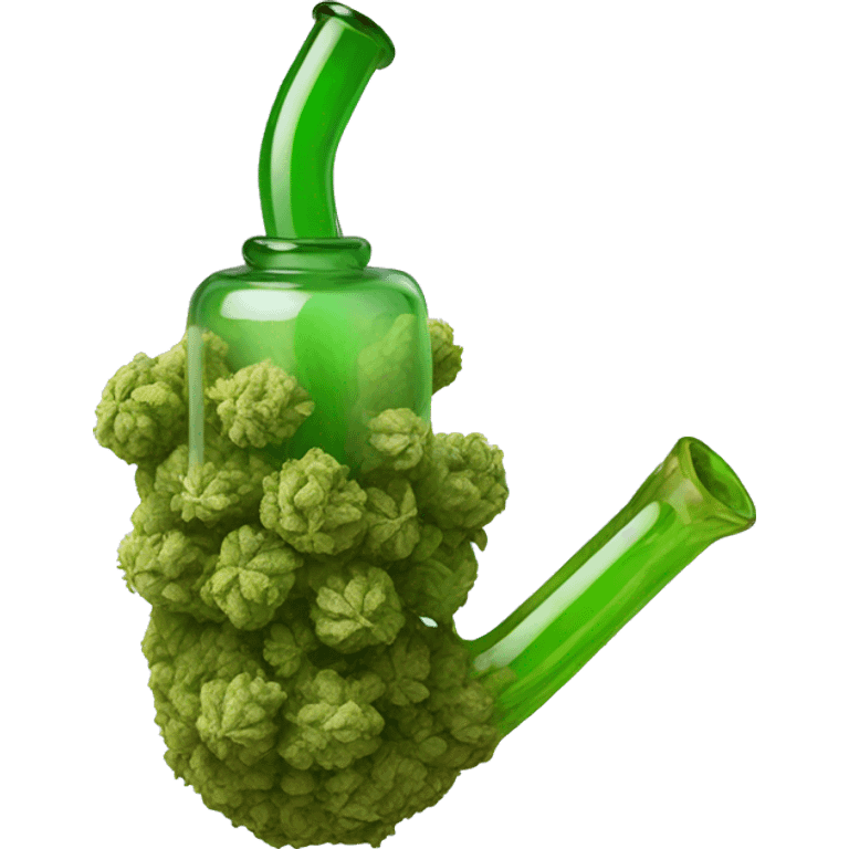 Small glass cannabis pipe with carb emoji