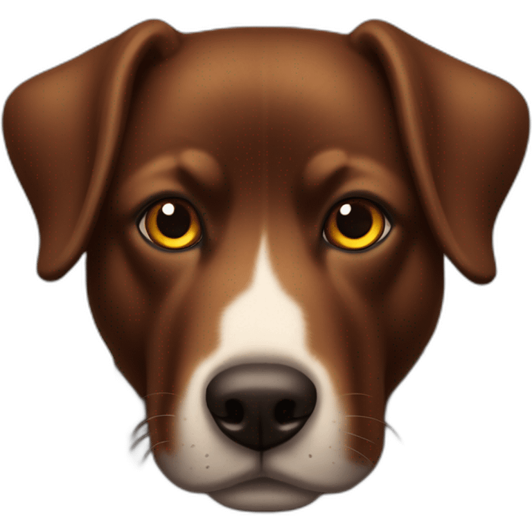 perro marron oscuro con ojos amarillos emoji