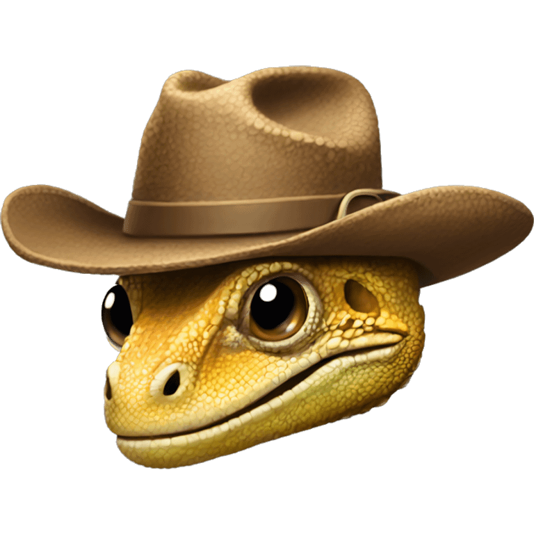 A lizard with a cowboy hat  emoji