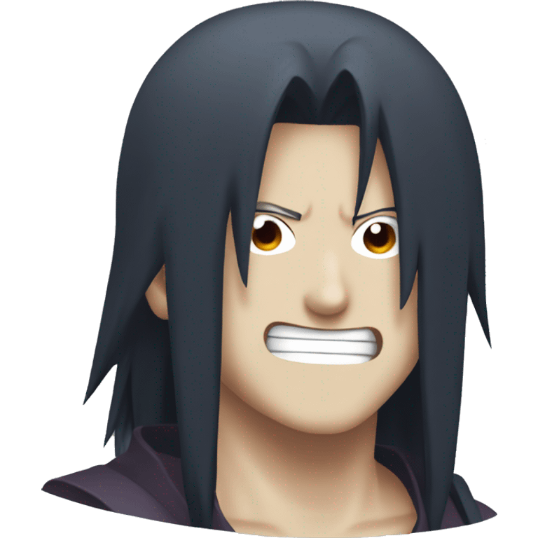 Create an emoji of Madara Uchiha laughing angry emoji