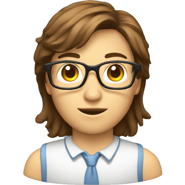 brown haired nerd programming emoji