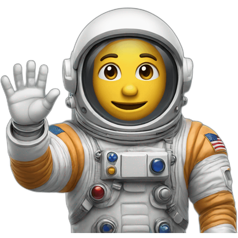 Astronaut waving hello emoji