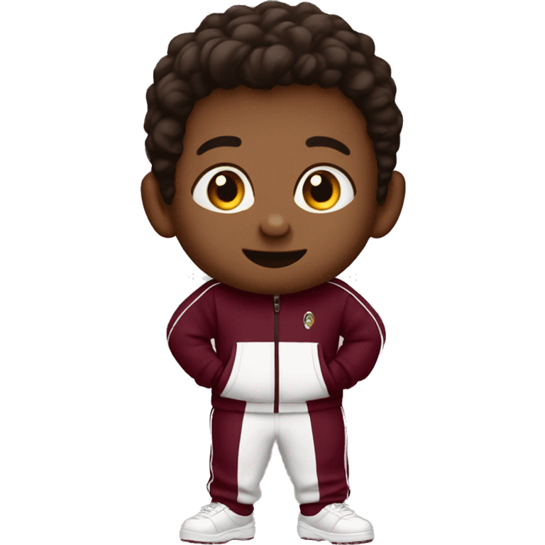 Boy in burgundy ￼tracksuit emoji