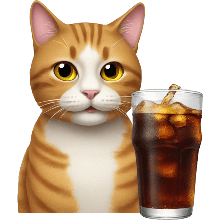 Cat drinking cola emoji