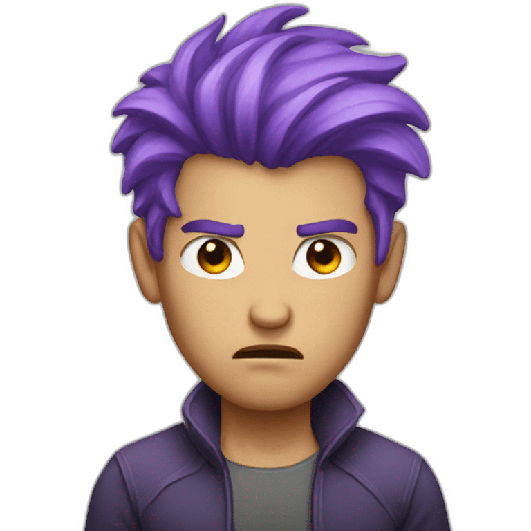 guy with purple hair angry emoji