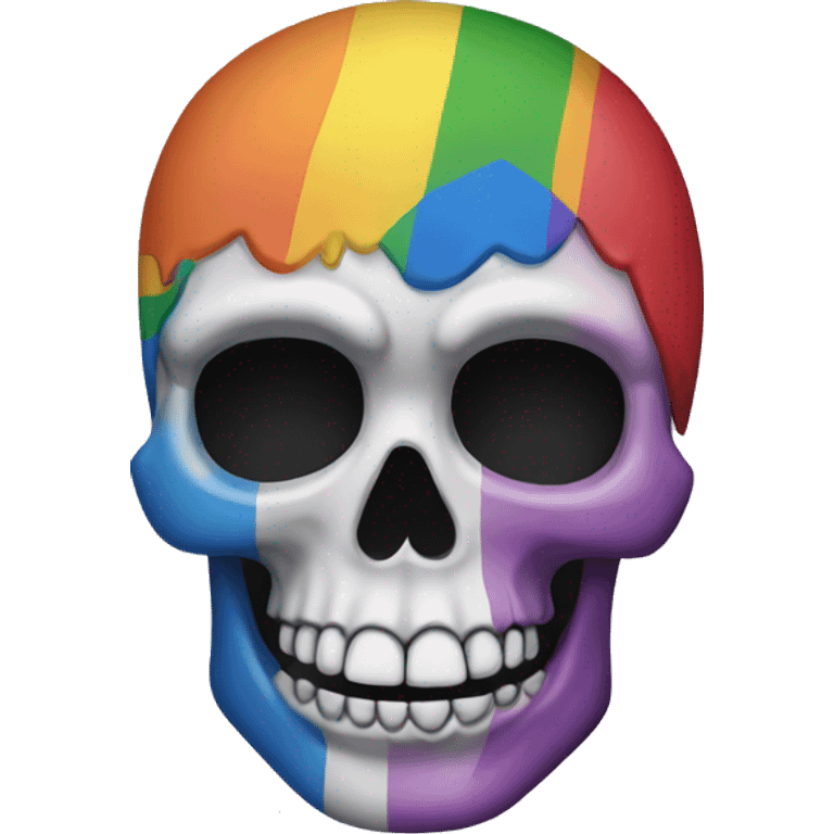 A mixture between the skull emoji and the gay pride emoji emoji