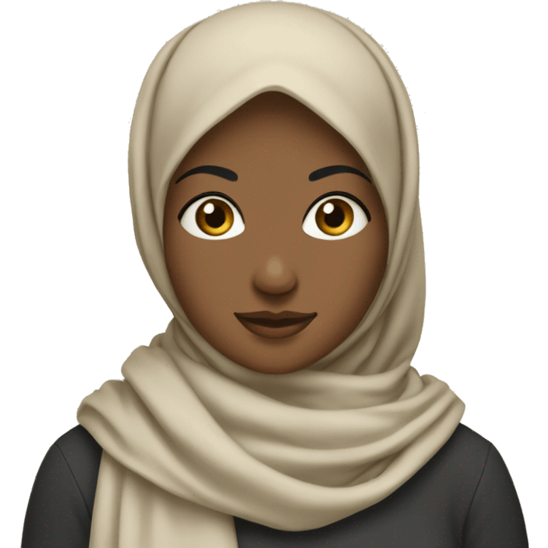 hijabi with pashmina scarf loosely tied emoji