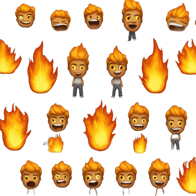 Man with pants on fire emoji