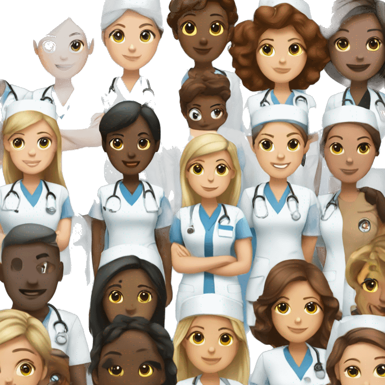 diversity many nurses emoji