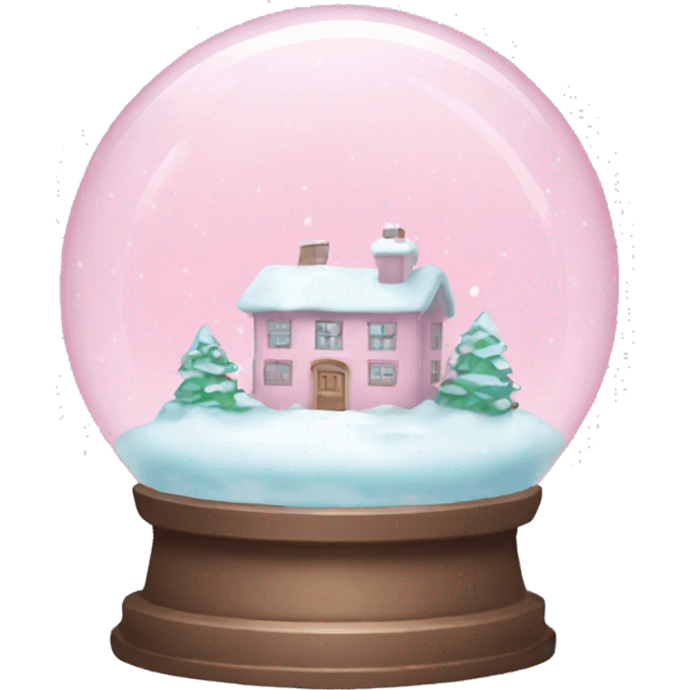 Pastel pink snow globe emoji