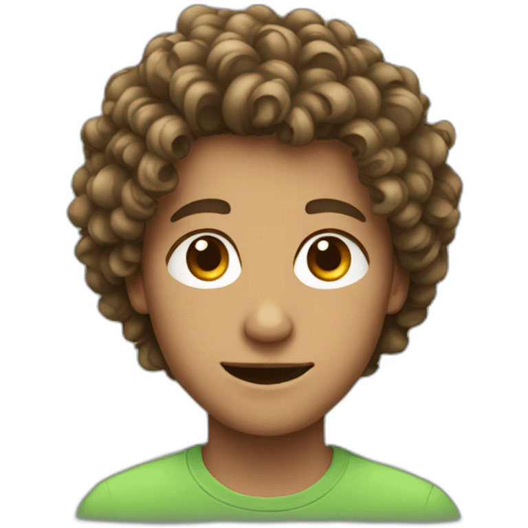 Teenage male faces with curly hair emoji