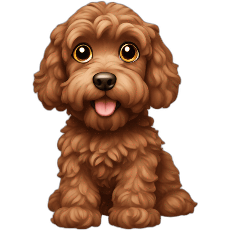 Brown Cockapoo homework emoji