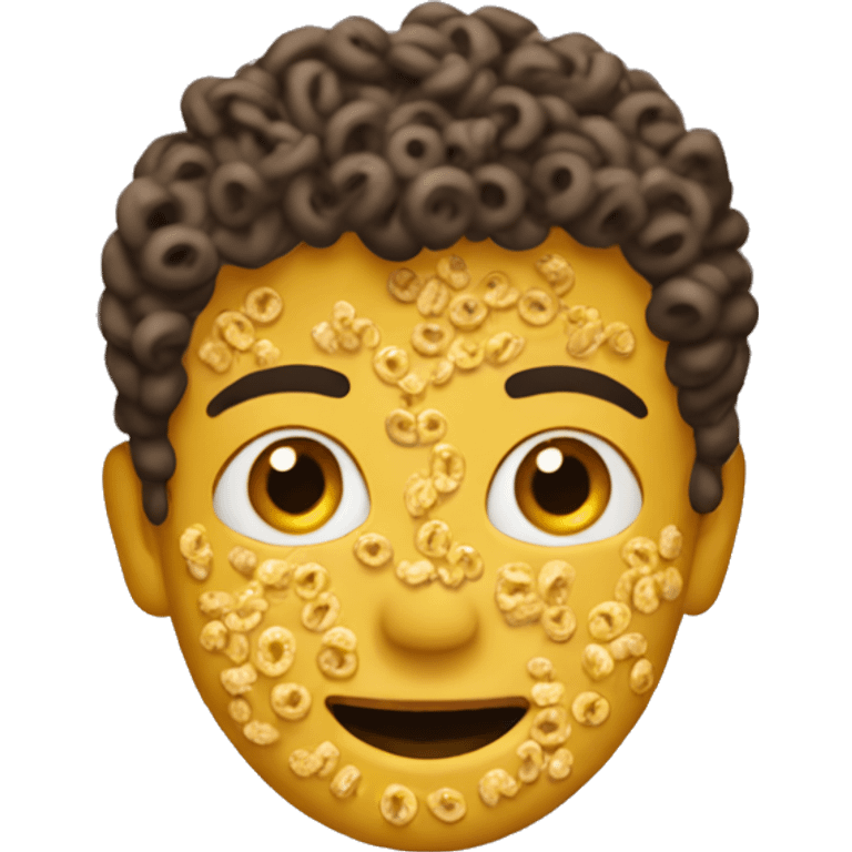 A boy made out of Cheerios  emoji