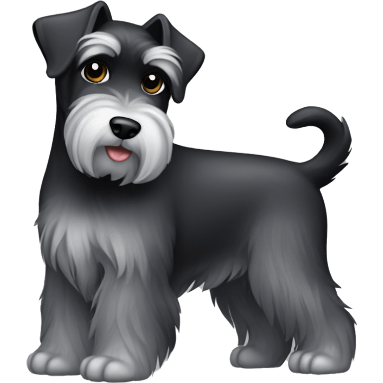 Black and silver schnauzer female emoji