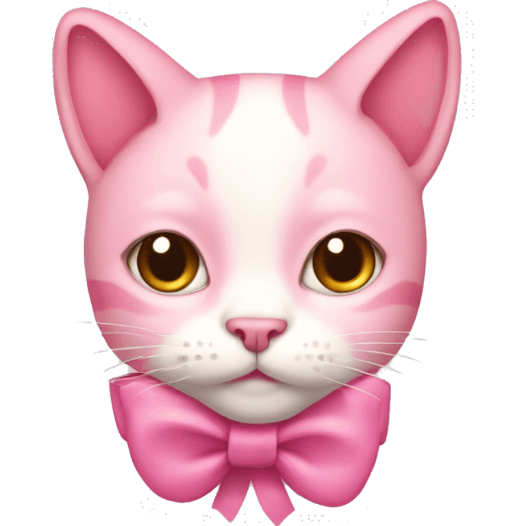 Here’s a cute pink cat with bows!  emoji