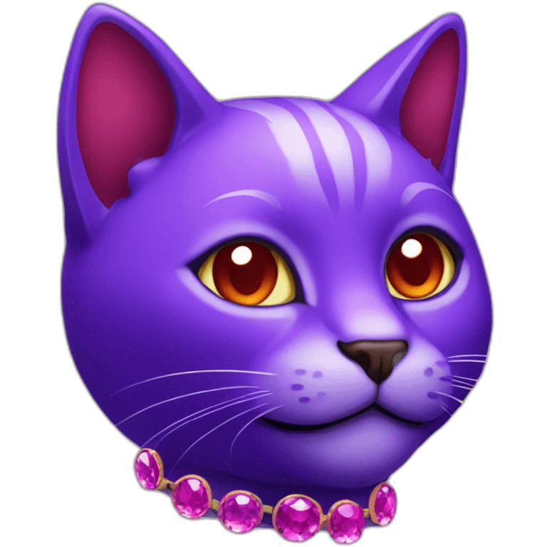 Purple cat with red crystals emoji