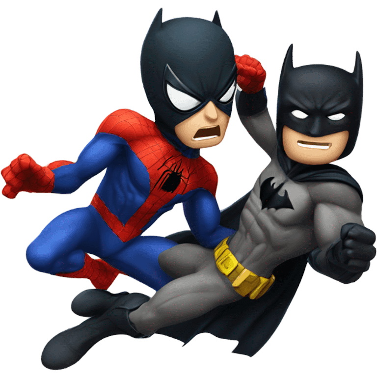 Spider-man fighting Batman  emoji