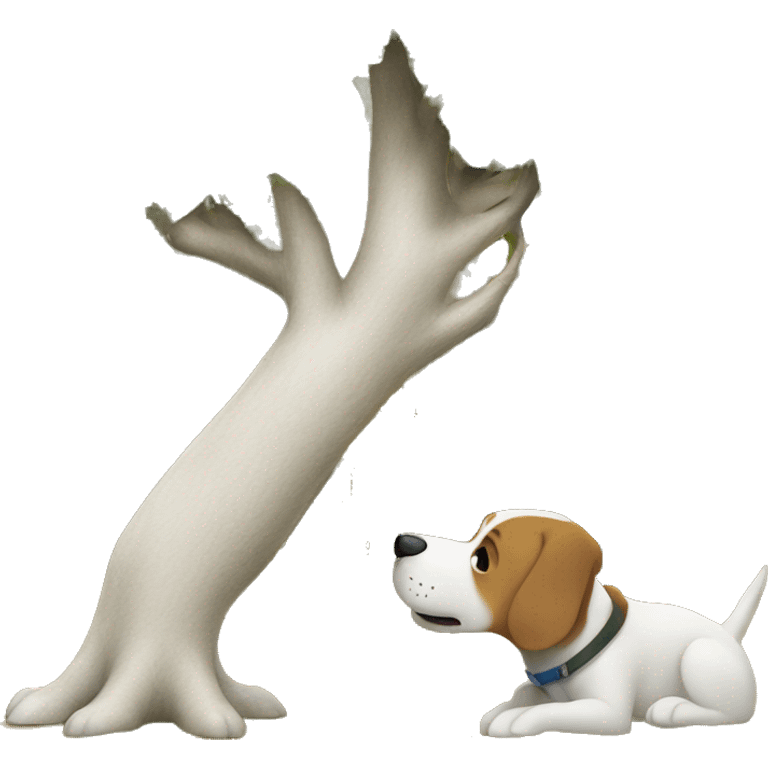 Tree releases sap onto dog.  emoji