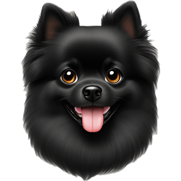 black German Pomeranian shows tongue emoji