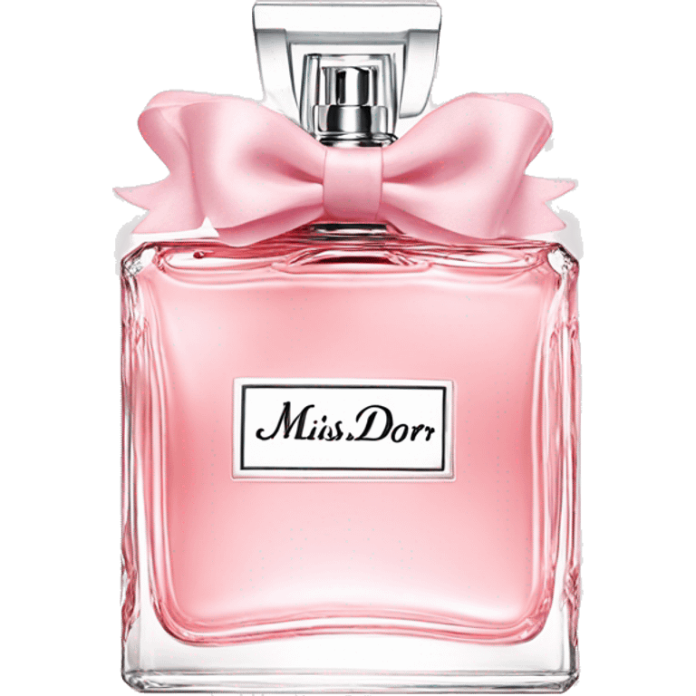 Light pink Miss Dior perfume with bow emoji