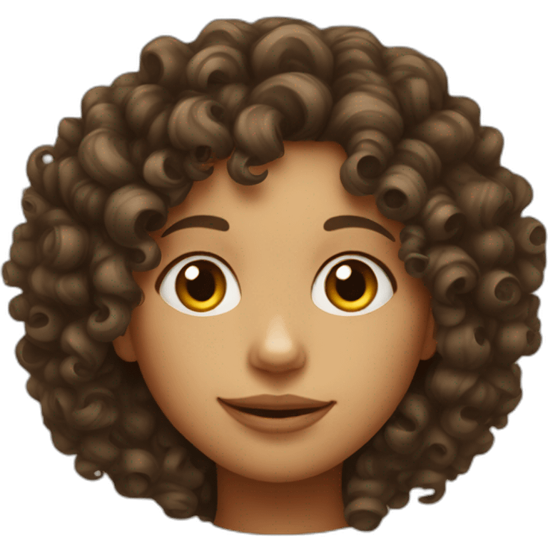 Curly hair girl with big nose emoji