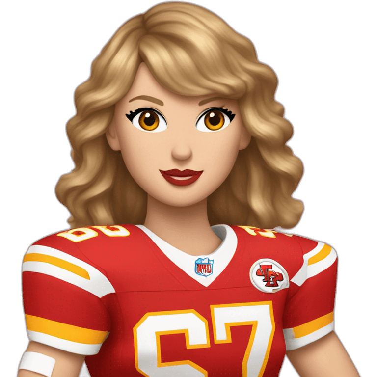 taylor swift wearing travis kelce jersey emoji