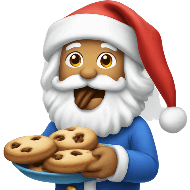 Santa eating cookies  emoji