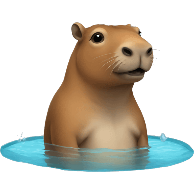 a capibara in a pool emoji