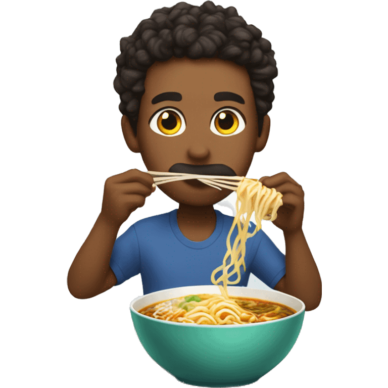 Whitley eating ramen emoji