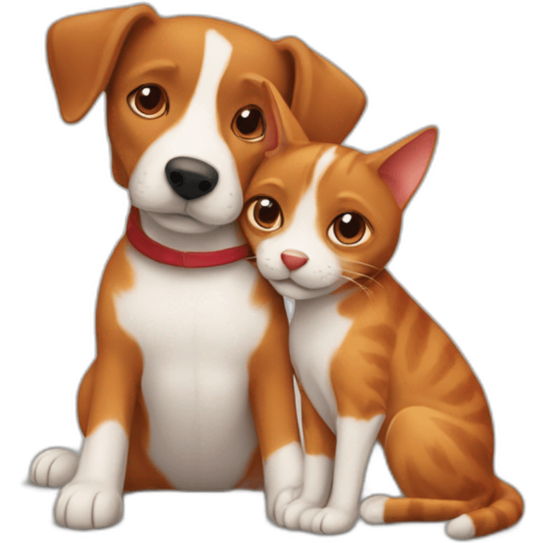 red-tabby-cat-cat-cat-feline-and-brown-jack-russell-dog-hugging emoji