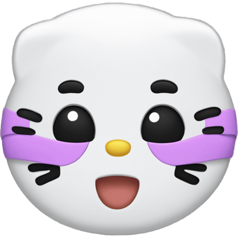 hello kitty face wearing a mask emoji