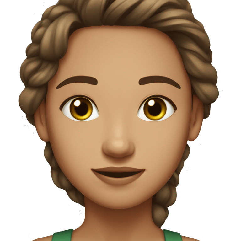 light brown hair green eyes olive skin woman and brown hair brown eyes brown skin man emoji