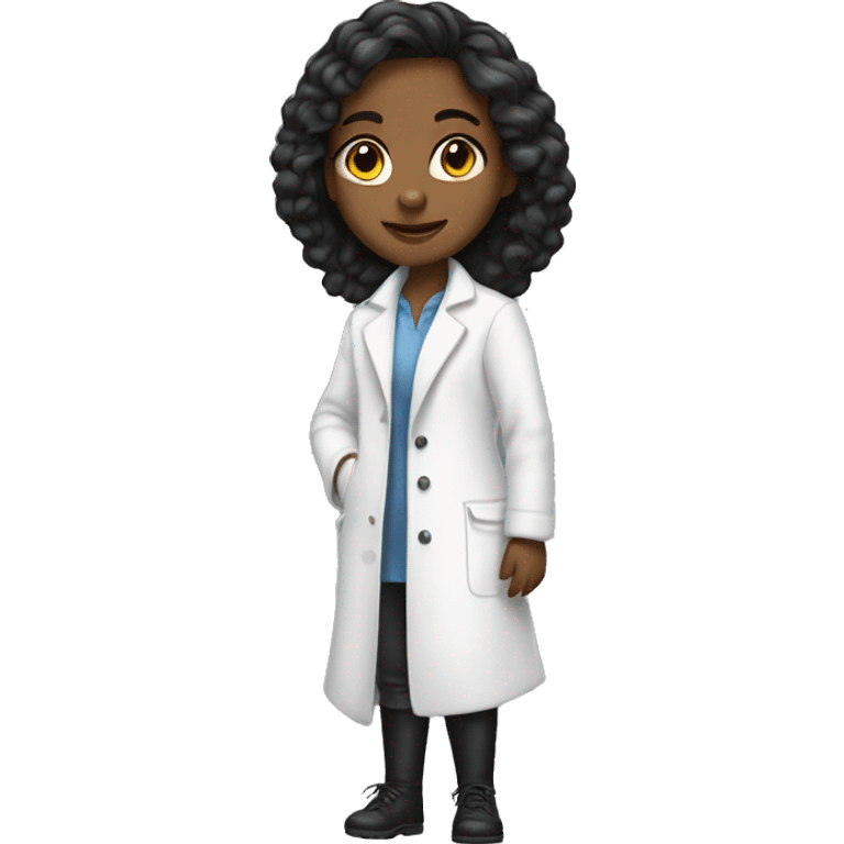 The girl in the white coat,  emoji