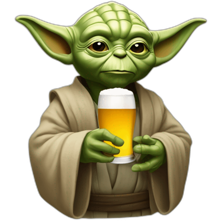 Maître Yoda qui boit une bière emoji