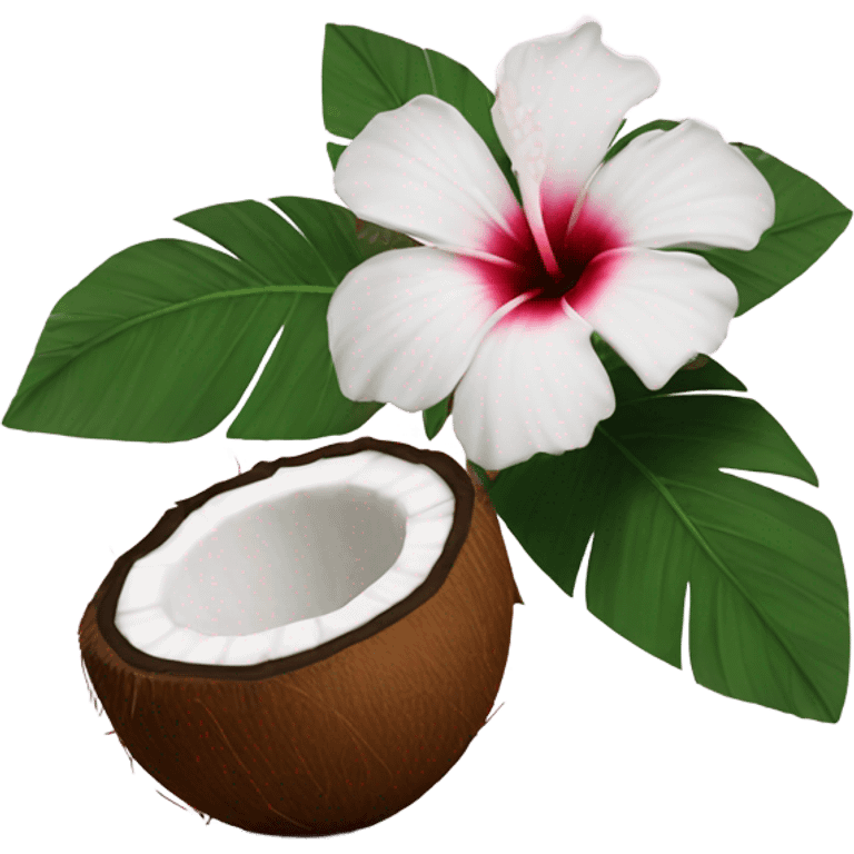 Coconut and hibiscus  emoji