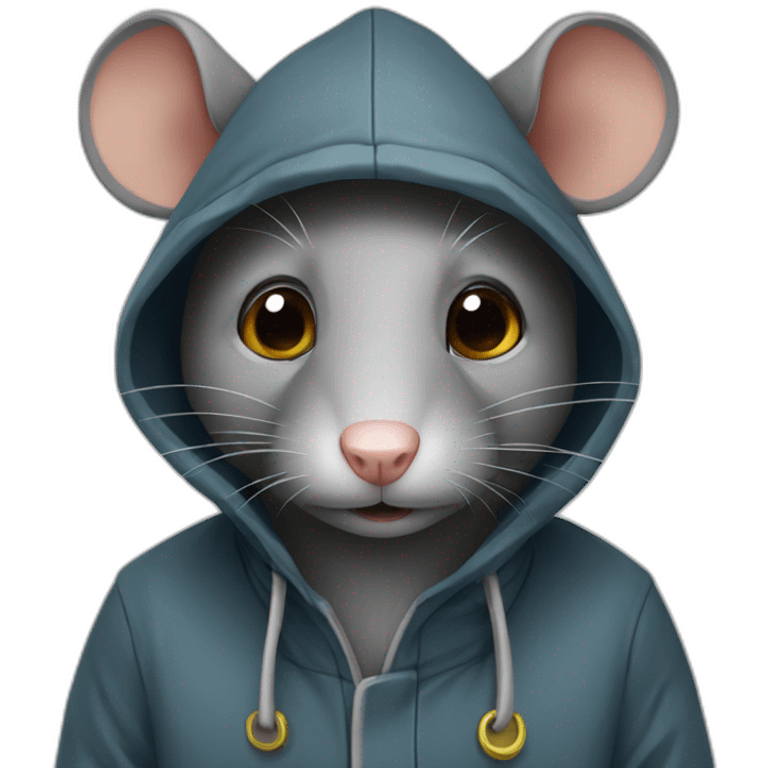 Rat avec une cagoule emoji