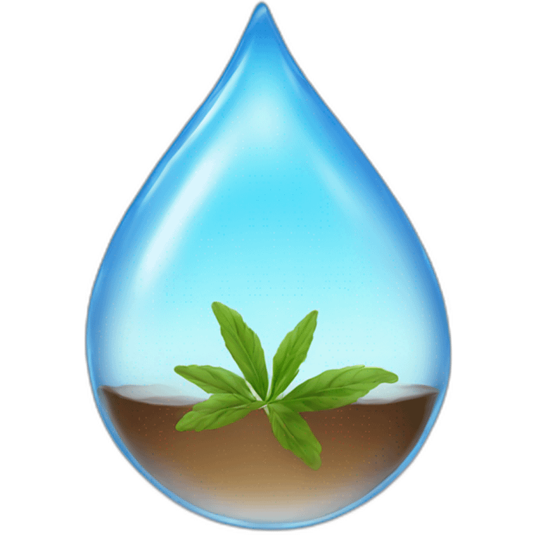 water drop-smoke on top -herb emoji