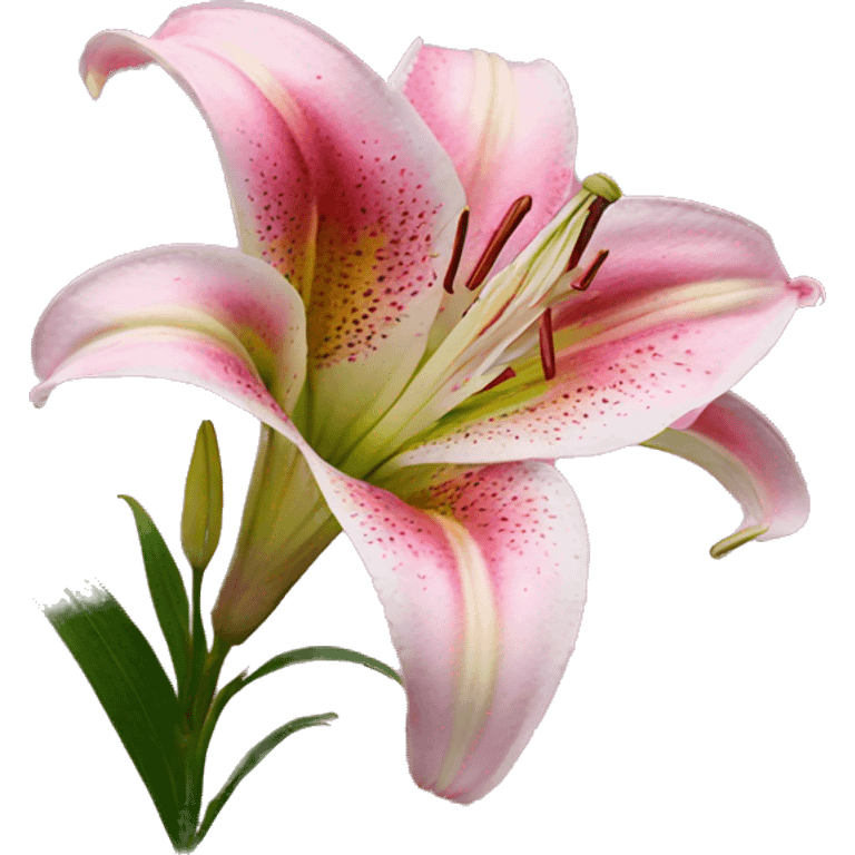 Stargazer lily with pink background emoji