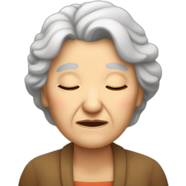 sleepy old woman emoji