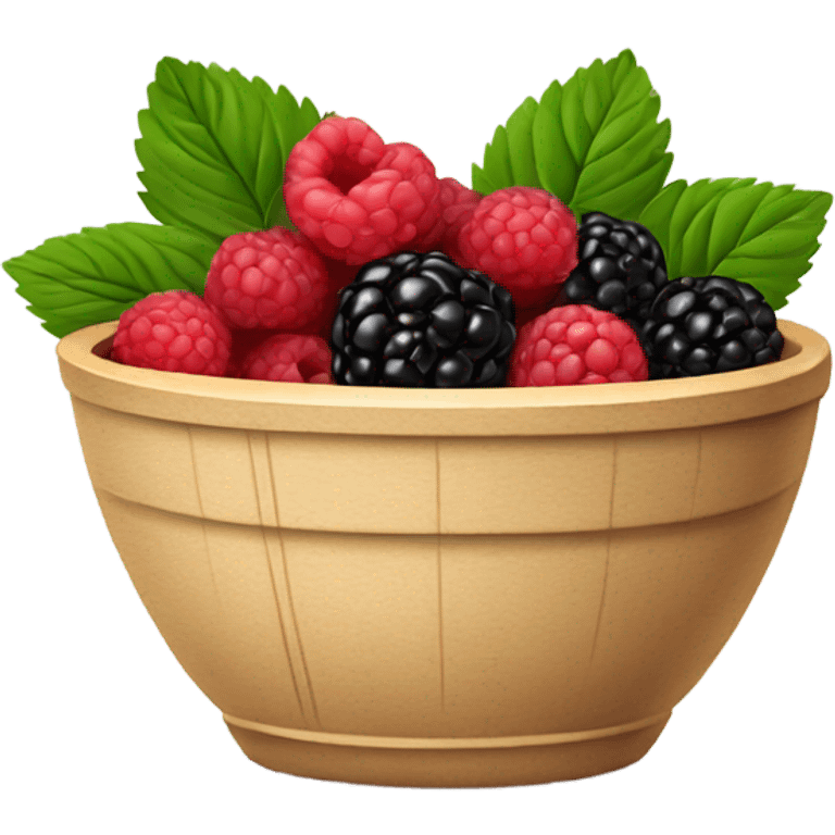 Square bowl of blackberries and raspberries  emoji