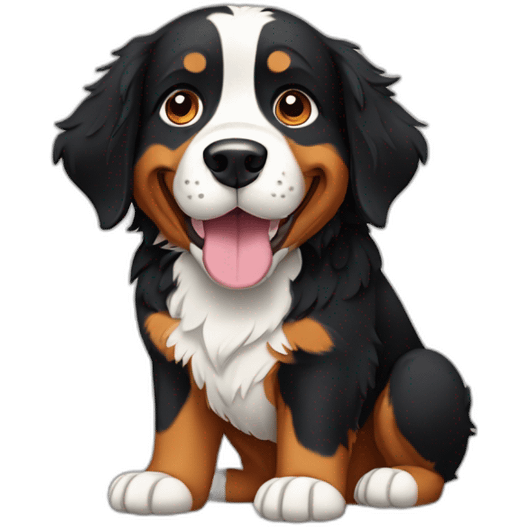 Bernese mountain dog giving paw emoji