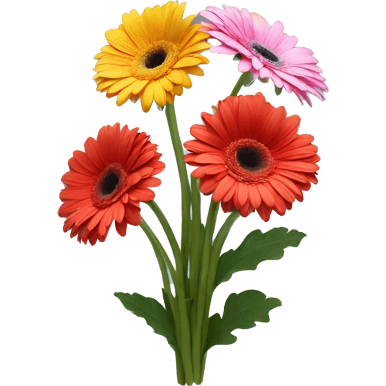 Three gerbera in a bouquet  emoji