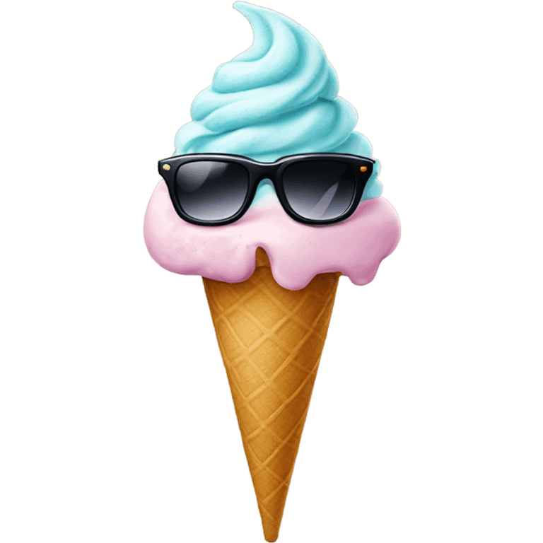 Ice cream with sunglasses and too too  emoji