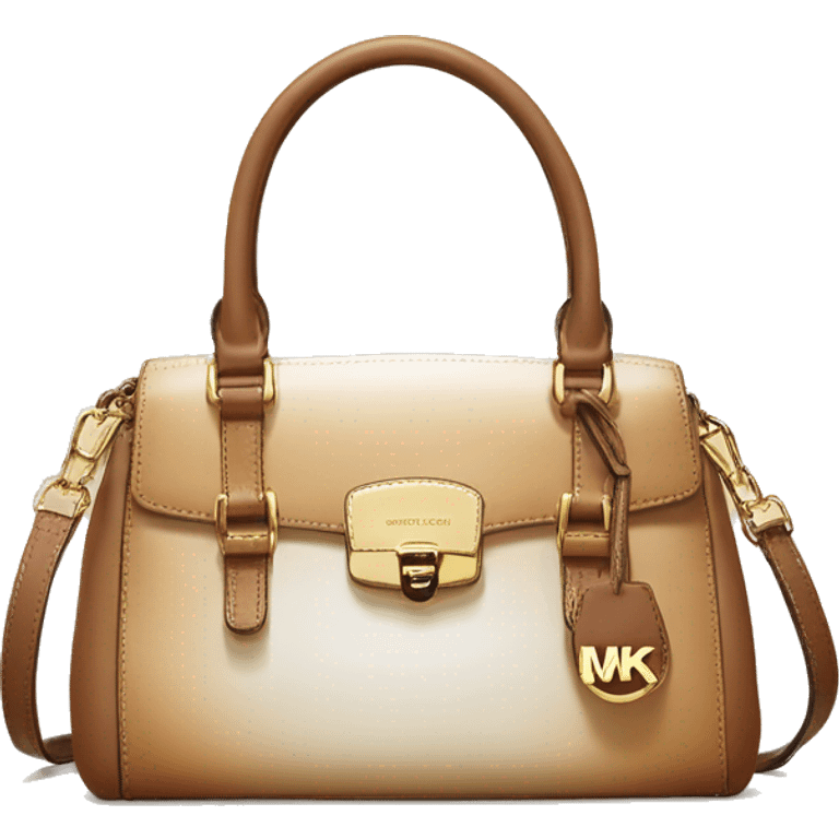 Realistic cream to tan ombre michael kors satchel purse.  emoji