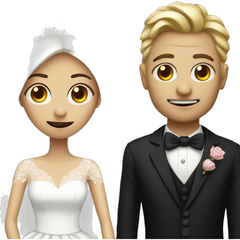 evil wedding couple emoji